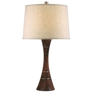 Tapered Wood Grain Column Table Lamp   #T0361