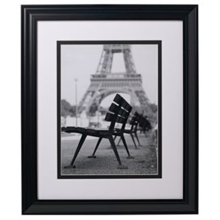 Eiffel Tower Benches Glass Covered 24" High Print   #K4926