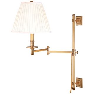 Litchfield Brass Plug In Swing Arm Wall Lamp   #P9915