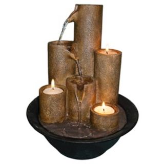 Three Candles Tabletop Fountain   #G2704