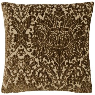 Brown Vintage Damask 17" Square Pillow   #G2845