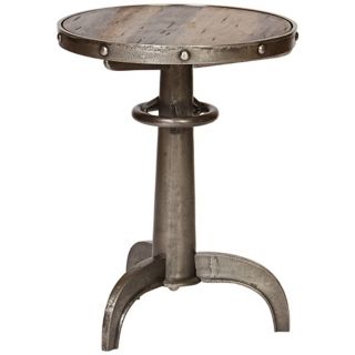 Metal and Wood Round Accent Table   #Y3109