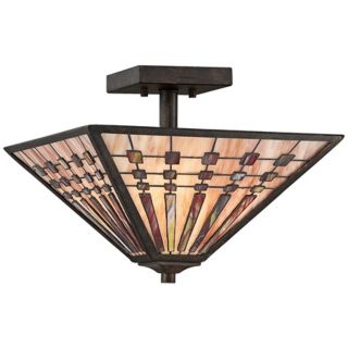 Quoizel Banks 14 1/2 Wide Bronze Ceiling Light   #W0662  LampsPlus