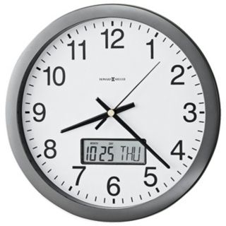 Howard Miller Chronicle 14" Wall Clock with LCD Calendar   #X5339
