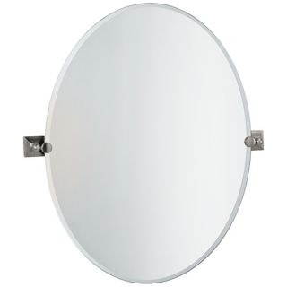 Gatco Meridian Satin Nickel Oval 32" High Tilt Wall Mirror   #P8224