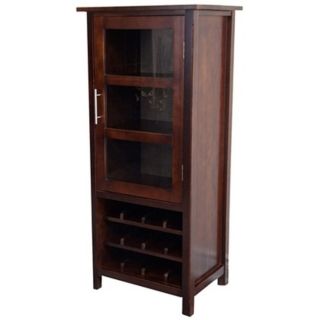 Avalon Dark Tobacco Brown Wood Storage Wine Rack   #Y6446