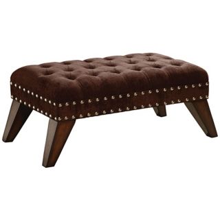 Chocolate Microfiber Button Tufted Bench   #X8667