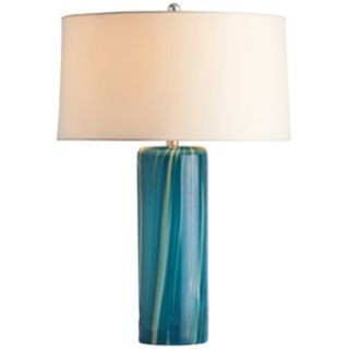Arteriors Home Talia Aquamarine Wavy Striped Table Lamp   #V5077