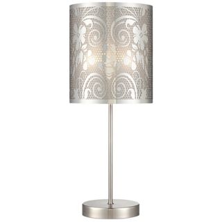 Cut Out Steel Floral Scroll 19 1/2" High Accent Table Lamp   #V3710