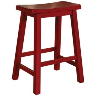 Color Story Crimson Red 24" High Counter Stool   #N5370