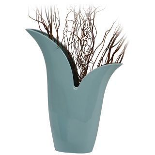 Mediterranean Blue Gloss Ceramic Vase   #H8688