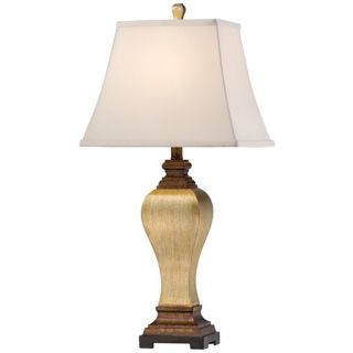 Edgar Silver Leaf and Brown Transitional Table Lamp   #V9478
