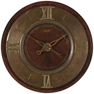 1896 Mahogany With Brass 30 1/2" Wide Round Wall Clock   #R8072
