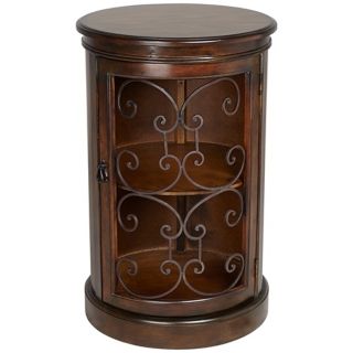 Laurent Drum Accent Table with Metal Details   #V1809
