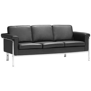 Zuo Modern Singular Black Leatherette Sofa   #V7752