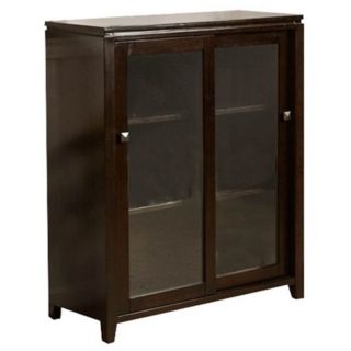 Cosmopolitan Coffee Brown Wood Medium Storage Cabinet   #Y6458