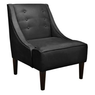 Premier Black Swoop Arm Chair with Buttons   #X8801