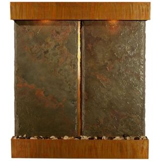 Nojoqui Falls Dual Panel Copper and Slate Wall Fountain   #F9005