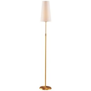 Holtkoetter Brushed Brass Narrow White Shade Floor Lamp   #T2164