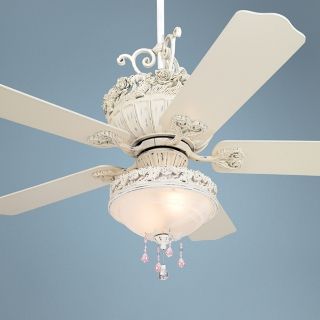 52" Casa Chic Ceiling Fan with Pretty and Pink Light Kit   #12277 13985