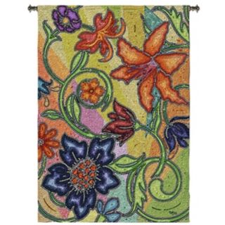 Garden Party Mosaic 72" High Wall Hanging Tapestry   #J9034