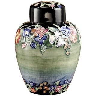 Dale Tiffany Flower Garden Hand Painted Porcelain Jar   #X5543