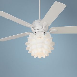 52" Casa Optima Flower Light Kit White Ceiling Fan   #86645 89810 K9774