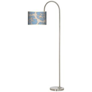 Floral Blue Silhouette Arc Tempo Giclee Floor Lamp   #M3882 T5829