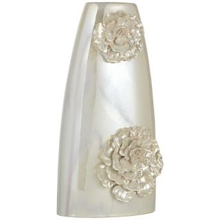 Small Dahlia Ceramic Triangle Ivory Vase   #U5149