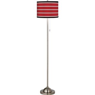 Giclee Bold Red Stripe Brushed Nickel Pull Chain Floor Lamp   #99185 83418