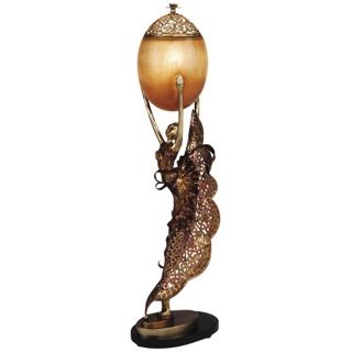 Hand Made Golden Ballerina Accent Table Lamp   #T2559