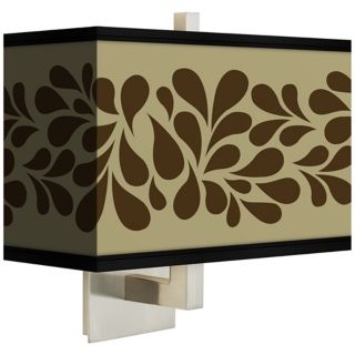 Brown Splash on Tan Rectangular Giclee Shade Wall Sconce   #M1072 M3038