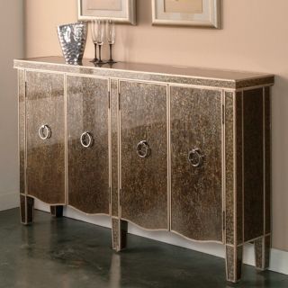 Tiara Gold and Silver Reverse Painted Credenza   #W2682