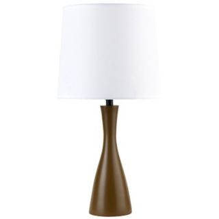 Lights Up Linen Shade Olive Finish Oscar Table Lamp   #T3523