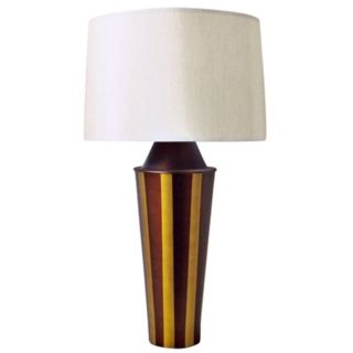 Babette Holland Brown Striped Gemini Table Lamp   #96959