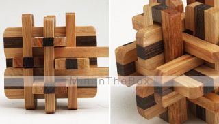 USD $ 3.49   Wooden IQ Brain Teasr 12 piece Lock IQ Puzzle Magic Cube
