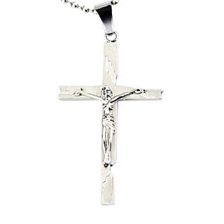USD $ 6.79   Cross Jesus Titanium Steel Necklace,
