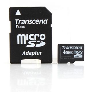 USD $ 6.79   4GB Transcend MicroSD Memory Card and MicroSD Adapter