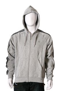 New Adidas Grey Hoodie Zip Up Jumper Jacket Size S