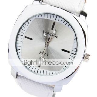 EUR € 4.13   fashionable quartz armbåndsur med hvid PU band, Gratis