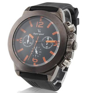 EUR € 6.71   Herren Sport pc Quarz Armbanduhr mit schwarzem Silikon