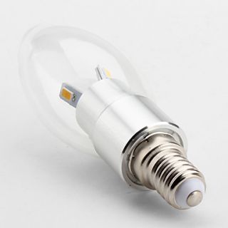 E14 3W 240 270LM 2800 3500K Warm White Light LED Candle Bulb (220 240V