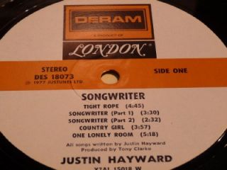 Hayward Justin Songwriter Moody Blues London Deram