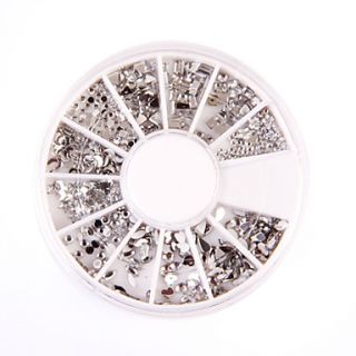 USD $ 1.39   240 Nail Art Rhinestone Glitter Tip Mix Gem Wheel,