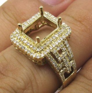7x9mm Solid 14kt Yellow Gold Natural vs Diamond Semi Mount Ring