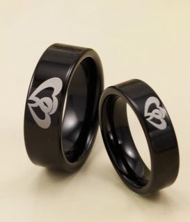 8mm Mens Wood Inlay Black Ceramic Ring Wedding Band All Half Size 9