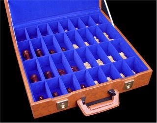 New Brown Leatherette Attache Chess Case for 4 1 4 Set