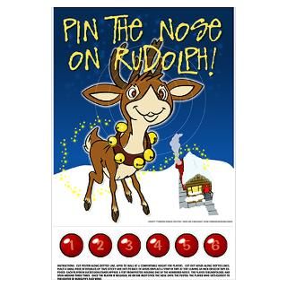 Wall Art  Posters  Pin The Nose on Rudolph game