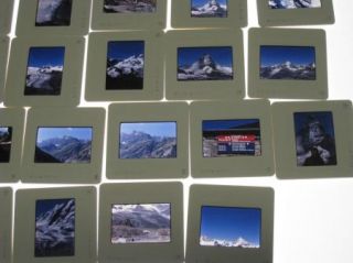 Lot 1980s Alps Matterhorn Mountains Snow Photo Slides 4L