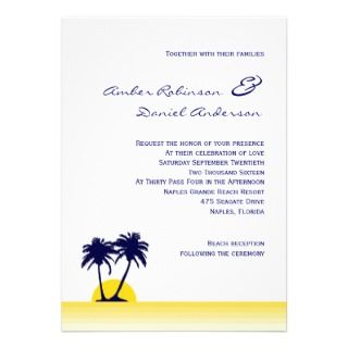 Beach Palm Tree Wedding Invitation